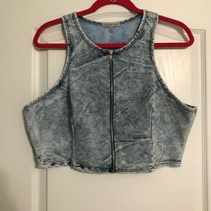Never worn Charlotte Russe denim crop top